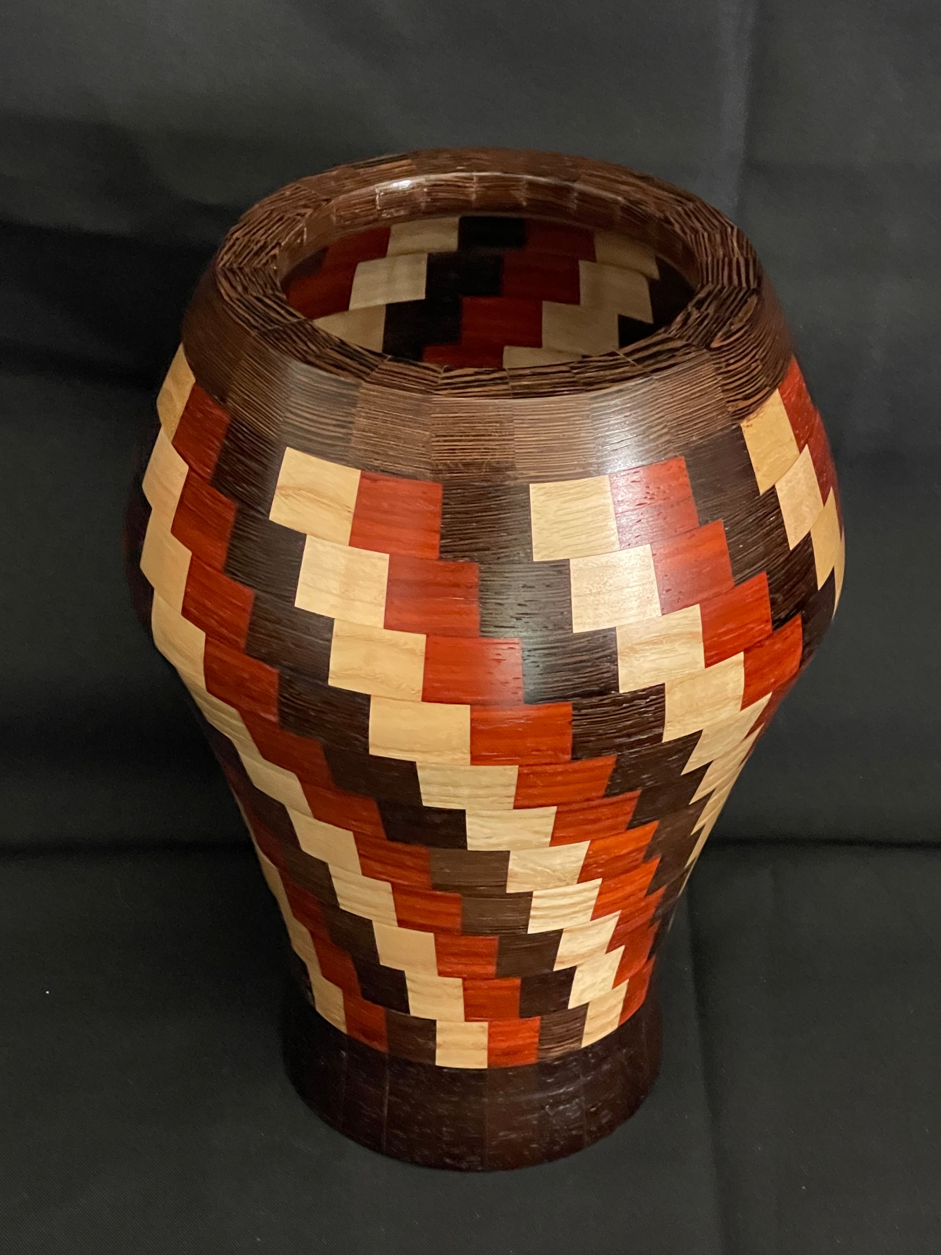 Padauk Bowl with Segmented Wenge fashion and Maple Rim