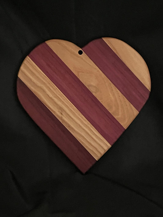 Ash, Purple Heart, Heart Shaped Charcuterie Board #0124003CCB